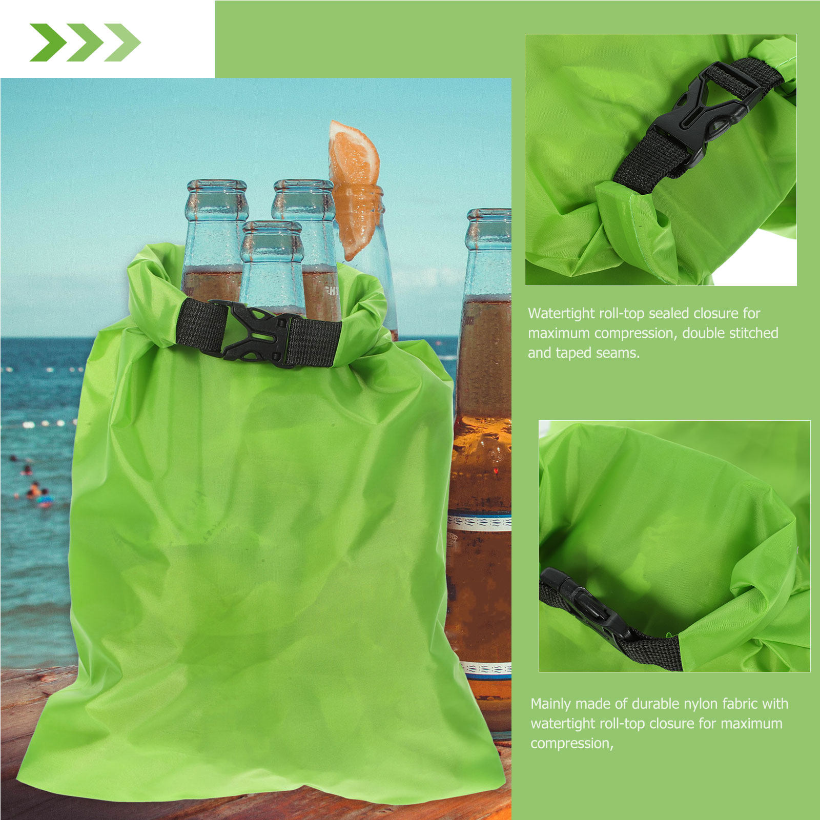 Fishing Kayak Storage Bag - 3 sztuki wodoodpornych toreb kompresyjnych 15L