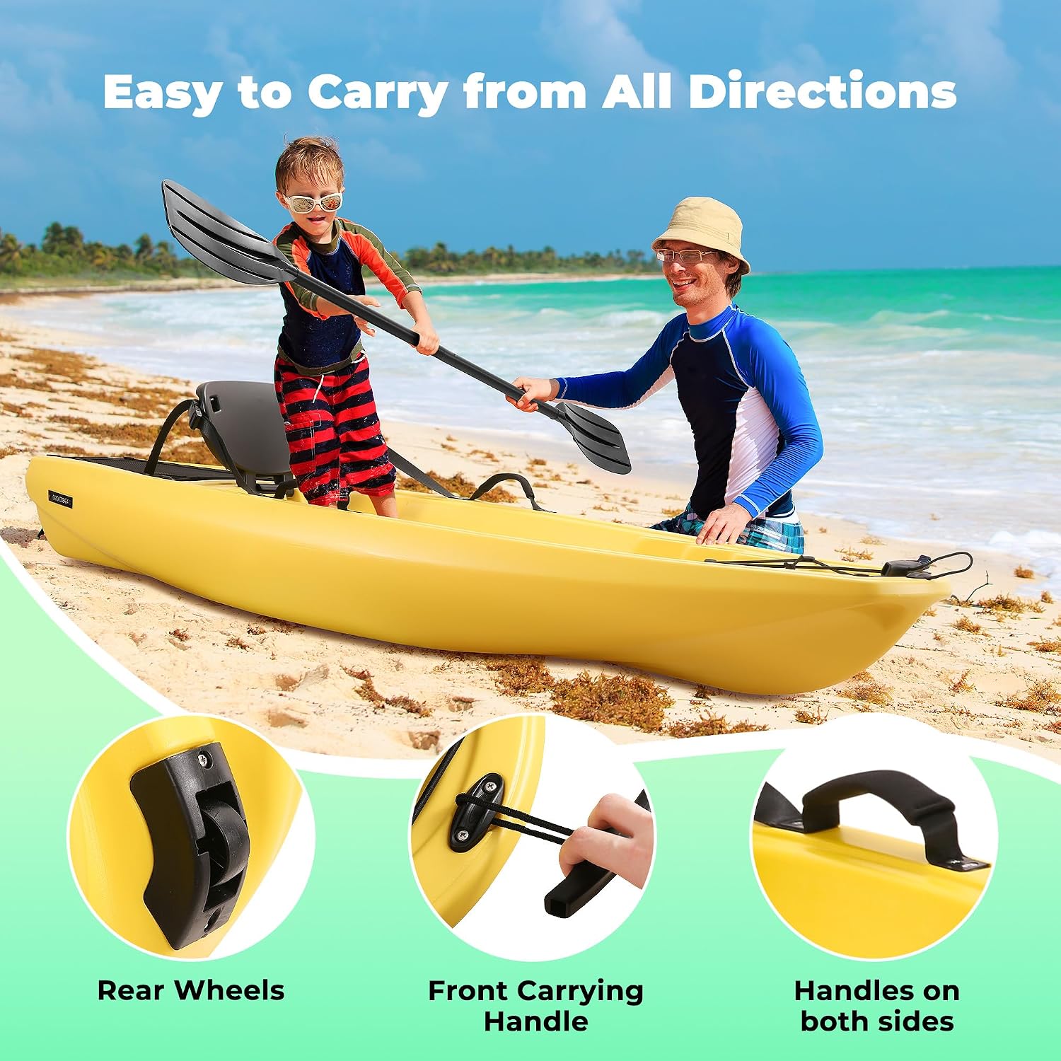 Kajak z wiosłem 6.5 FT, rekrea – Fishing Kayak Paddle recenzja i cena
